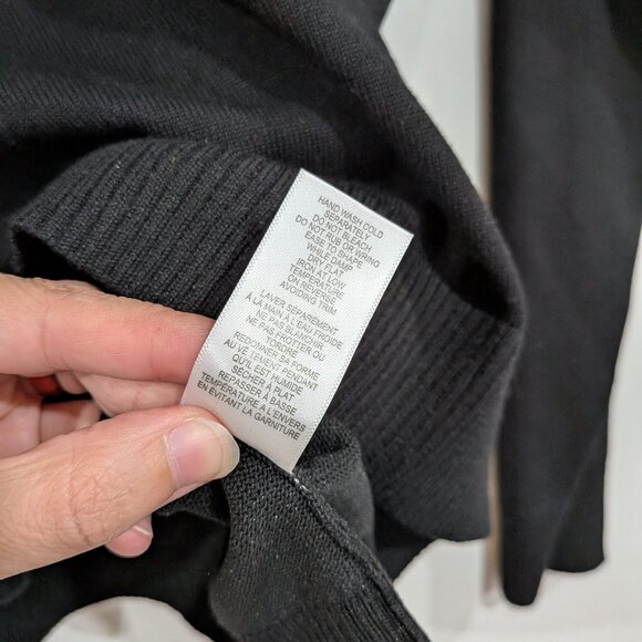 Cleo Crew Neck Sweater with Lace Detail Beige Black Size XXL - Picture 4 of 5